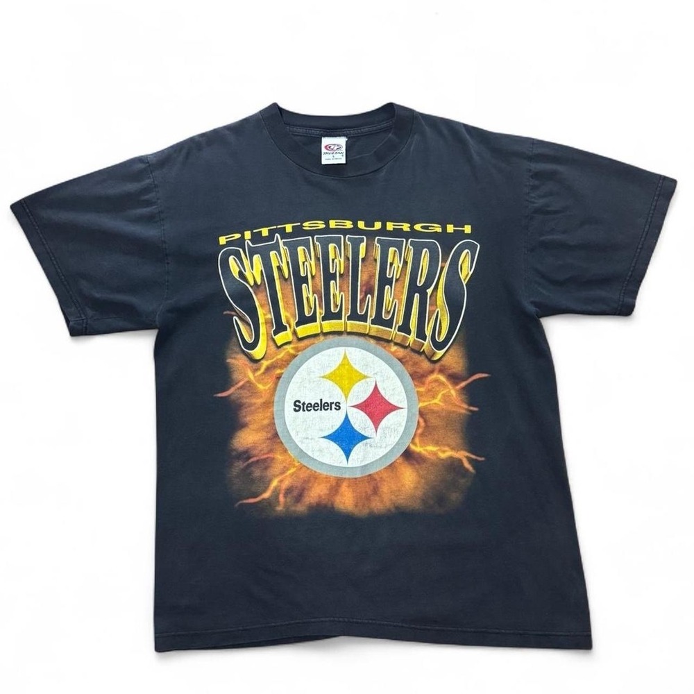 Vintage 90s Pittsburgh Steelers NFL Football Blast Furnace Graphic T-shirt Large
